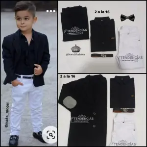 Conjunto de Niño 5 Piezas con Corbatín: Elegancia y Estilo para el Pequeño Caballero - CONJUNTO DE NIÑO 5 PIEZAS -CON CORBATIN