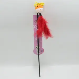Juguete vara para gato con bola y pluma