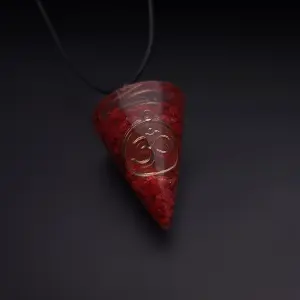 Collar Om Cuarzo Orgonita Roja Proteccio