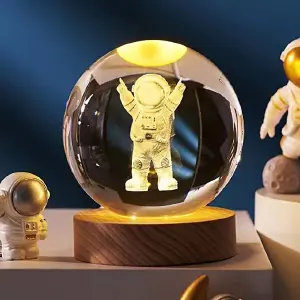 Esfera de cristal LED con luz nocturna