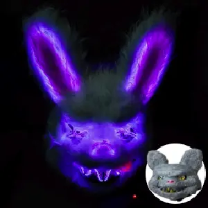 MASCARA DISFRAZ HALLOWEN CONEJO LED