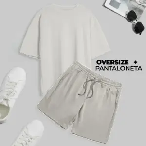 Camiseta Pantaloneta Conjunto GRIS+BEIGE