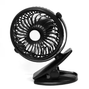 Mini Ventilador Abanico Pinza Negro Port