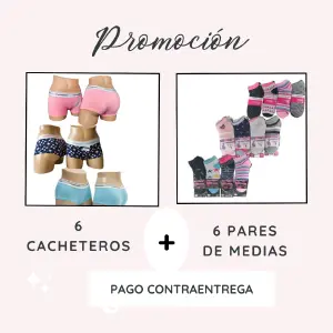 6 CACHETEROS CALVIN  + 6 PARES DE MEDIAS