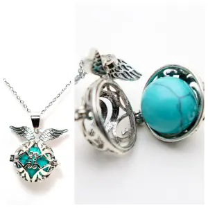 Collar Llamador Angel Turquesa Alas