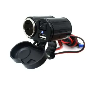 Cargador USB+Cigarrera Para moto