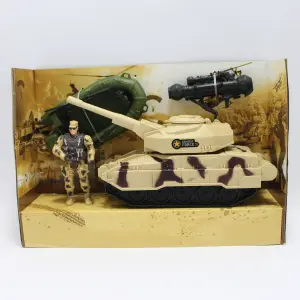 Tanque de guerra + soldado + lancha