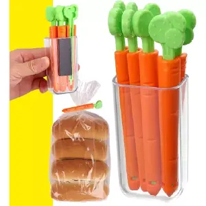 Clip Sellador De Bolsas Zanahoria x5