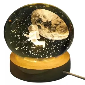 Lampara Nocturna 3d Bola de cristal 8 cm