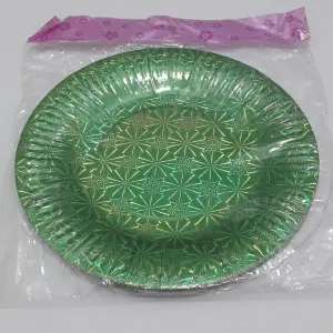 PLATO VERDE OSCURO HOLOGRAFICO CARTON 1