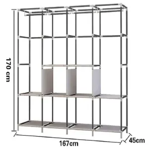 CLOSET PORTATIL EXTRA GRANDE X4 NEGRO