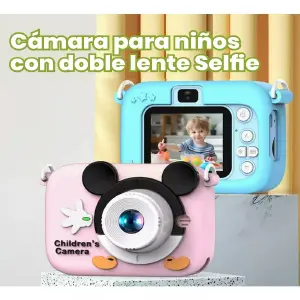 cámara digital mickey morado rosa