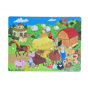 Rompecabezas En Madera Granja Animales