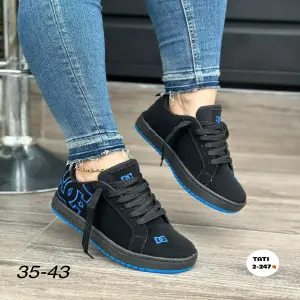 Tenis Dc Shoes Court Negro Azul Tt