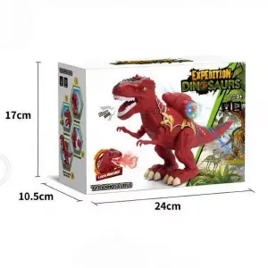 Tiranosaurio Rex Rojo Vapor Luces
