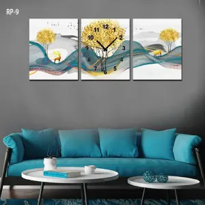 RELOJ PARED ESTILO POLIPTICO 3 PIEZ RP-9