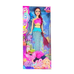 Muñeca Sirena Cola Multicolor Luces