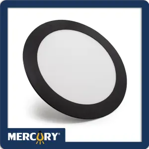 PANEL LED NEGRO 12W/6" 6500K REDONDO/IN