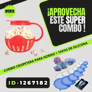 Combo Crispetera horno + Tapas silicona