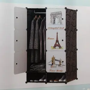 ARMARIO DE PARIS COLOR NEGRO CON ZAPATER
