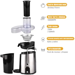 Extractor De Jugos 1000w Exprimidor RH87