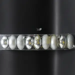 Bolas navideñar x9 plateadas