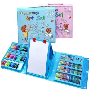 Set De Arte Niños Maleta 208 Azul y Rosa