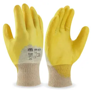 GUANTE HILO CON LATEX AMARILLO