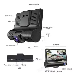 Cámara Para Carro 3 en 1Lentes 1080p Ful