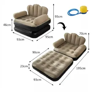 Sofa Cama Inflable De Doble Uso Azul