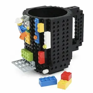 TAZA POCILLO BLOQUES CONTRUCCION +MUÑECO