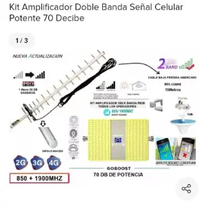 kit amplificador doble banda señal celul
