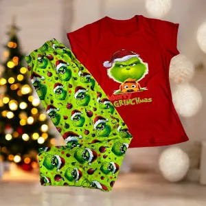 pijama navidad grinch rojo dama y caball