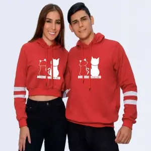 Buzos ,Hoodies Parejas rojo gatitos