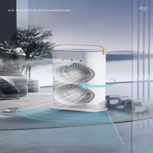 Ventilador Doble con Rotación: ¡Refresca tu Espacio con Estilo! - VENTILADOR DOBLE CON ROTACIÓN