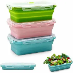 Set Recipientes x4 Plegable En Silicona