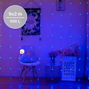 Luz Cascada 9X2 Metros 600LEDA