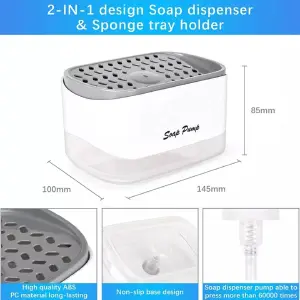 Dispensador Jabon Loza + Esponja