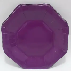 PLATO HEXAGONAL MORADO 18CM  X10 UNI