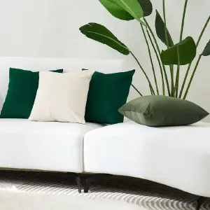 Cojin X2 Decorativo Tela Verde Esmeralda