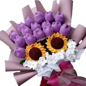 Ramo Amanecer Floral - Morado a crochet
