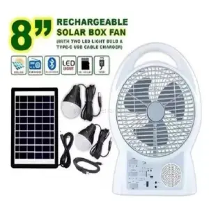 GD-8029 ventilador solar 8"" Bombillos 2