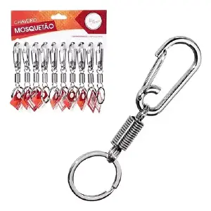Llavero resorte metalico plateado