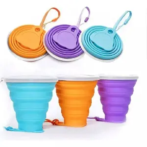 Vaso plegable con tapa