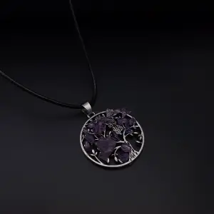 Collar Arbol De La Vida Amatista Estuche