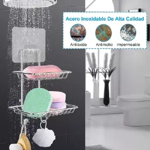 Soporte Organizador Jabón Adhesivo Pared