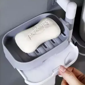 Jabonera Baño 2 Niveles Toallero Girador