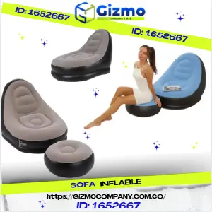 Sofá Inflable Doble Con Reposapiés