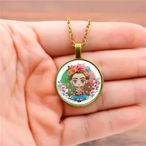 Collar Frida Kahlo Muñeca Flores Unisex