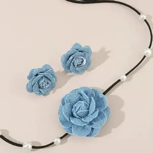 Set Collar y Aretes Vintage Flowers